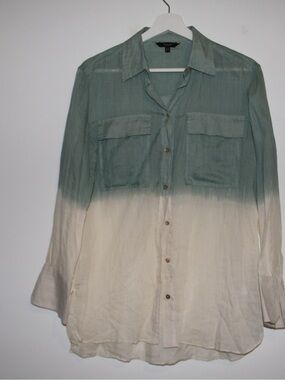 Massimo Dutti Linen Ombré Top Size 4